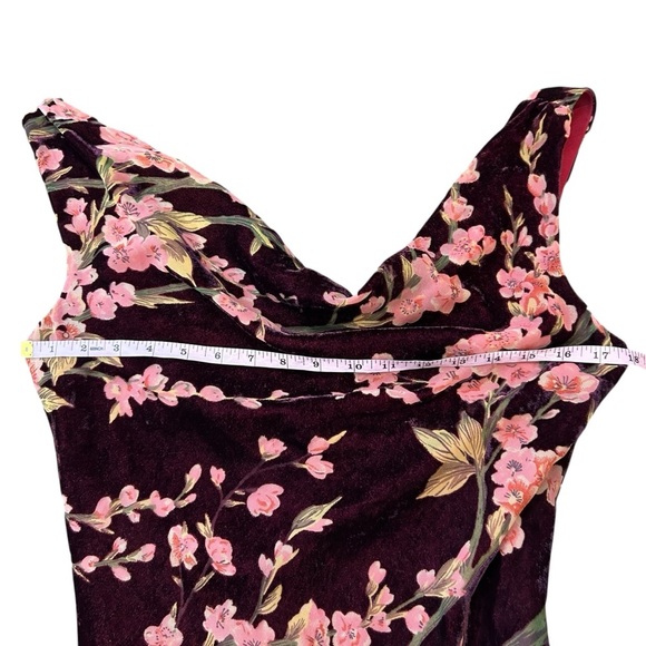 Unique vintage floral velvet burnout sleeveless dress size medium Whimsigoth - Picture 7 of 9